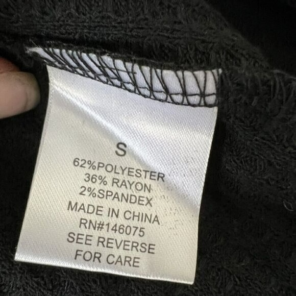 NWT Waffle Henley Top SMALL BLACK - Picture 11 of 12